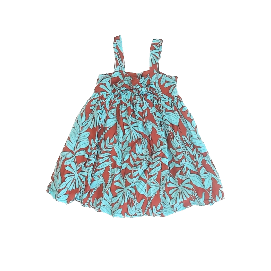 Janie and Jack Girls Brown | Teal Dress Size: 4T Brown | Teal