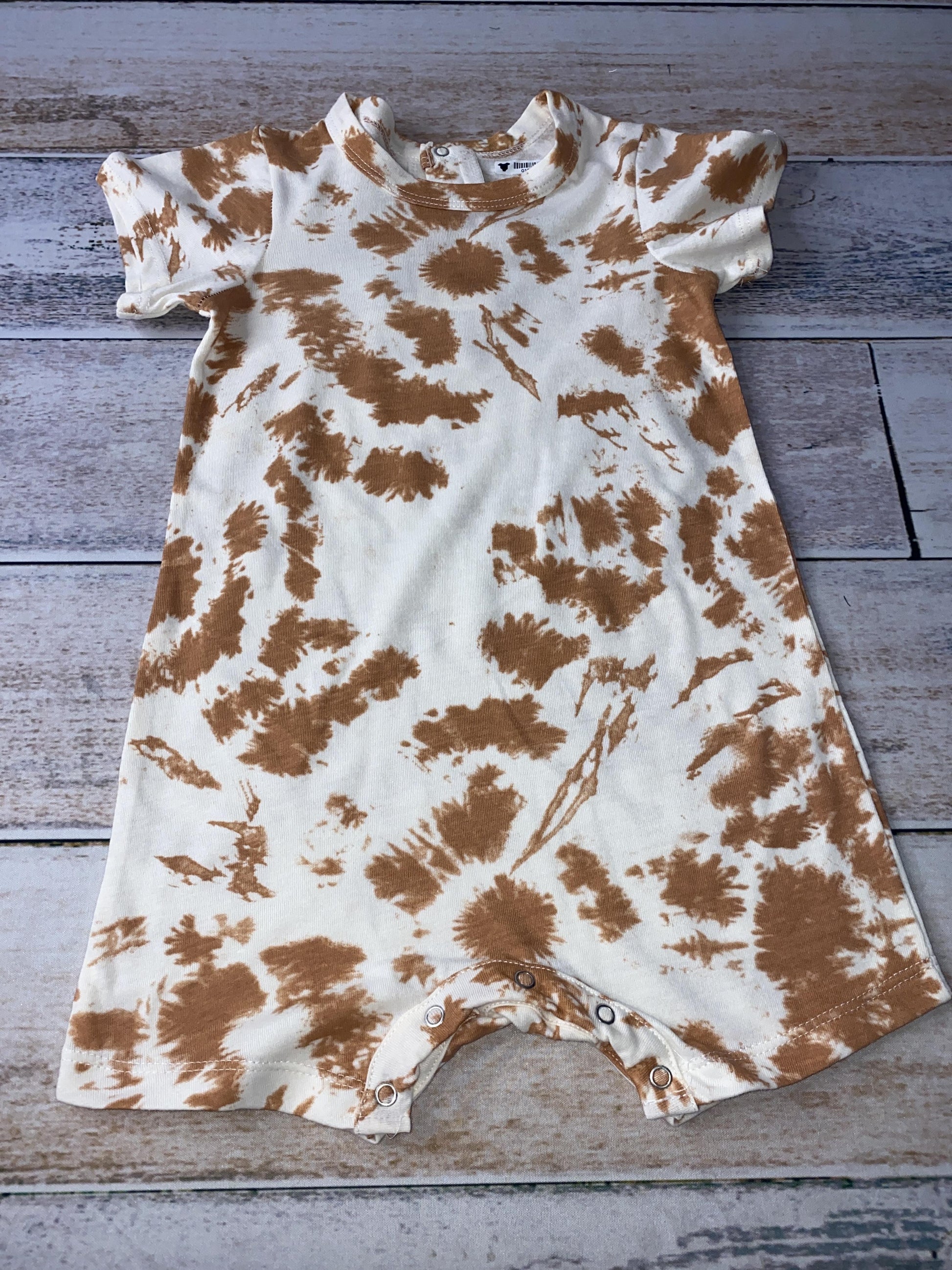 Grayson mini Unisex Brown | Tie Dye Romper Size: 18 months Brown | Tie Dye