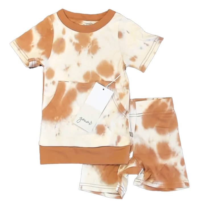 Goumi Boys Brown Tie Dye Apparel Sets Size: 2T Brown Tie Dye