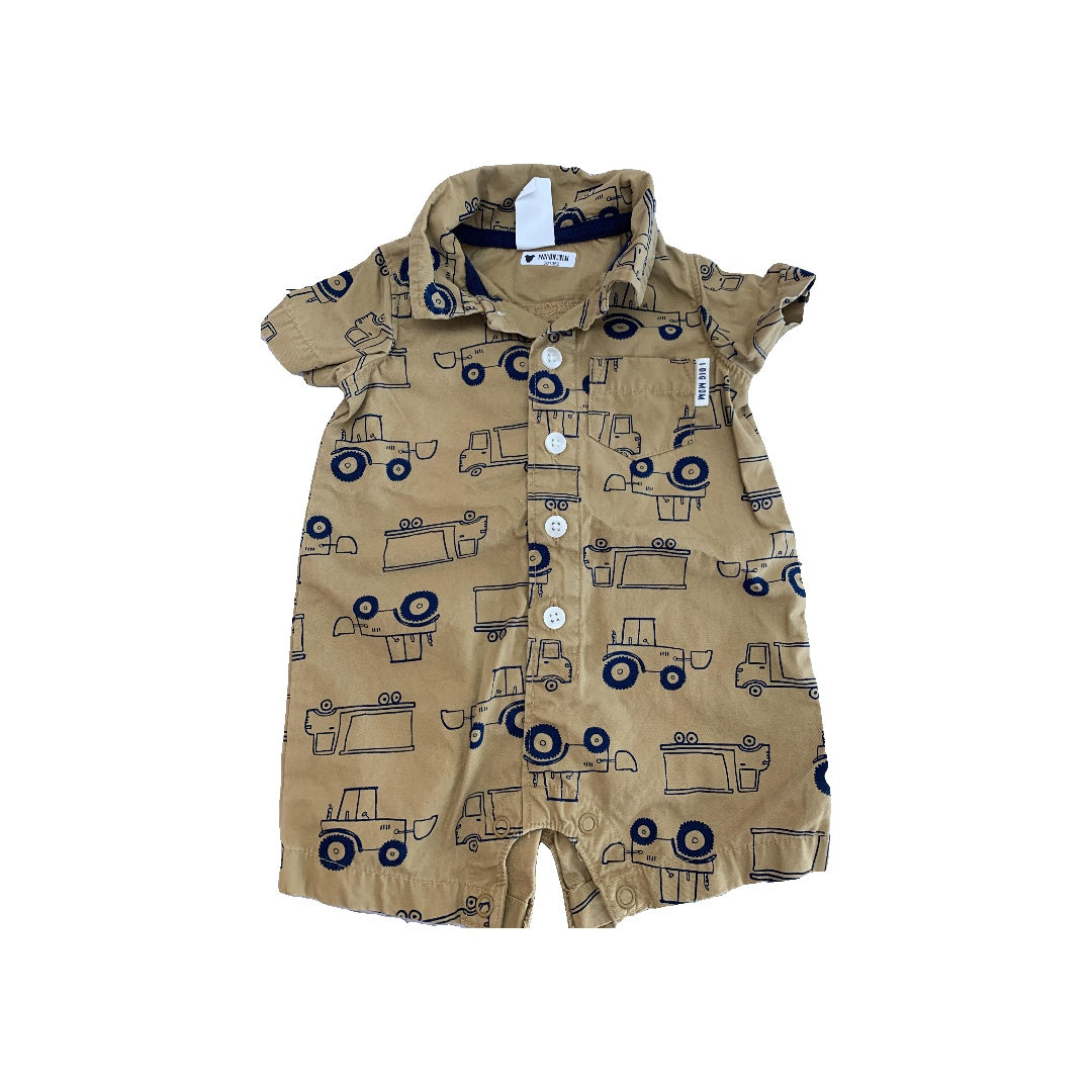 Carters Boys Brown | Trucks Romper Size: 3 months Brown | Trucks