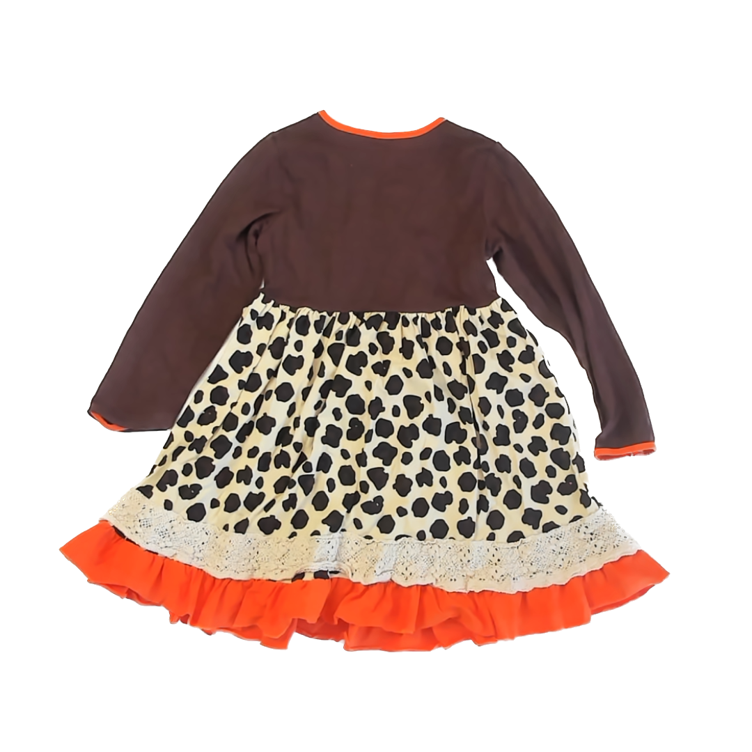 Unknown Brand Girls Brown Turkey Dress Size: 5T* Brown Turkey