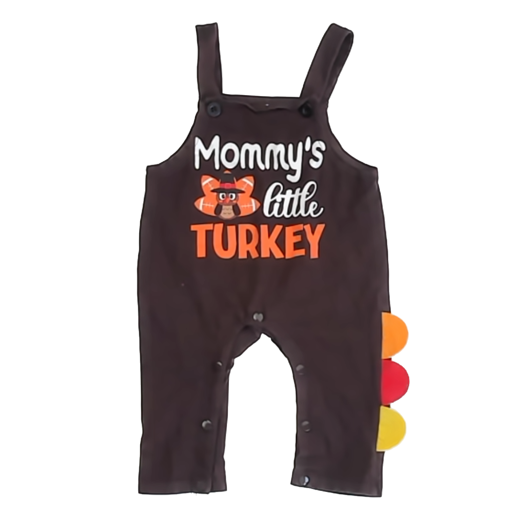 Unknown Brand Unisex Brown | Turkey Overalls Size: 3-6 Months Brown | Turkey