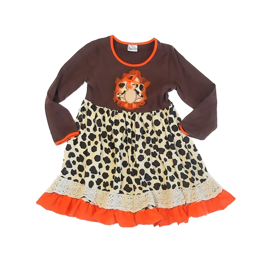 Unknown Brand Girls Brown Turkey Dress Size: 5T* Brown Turkey