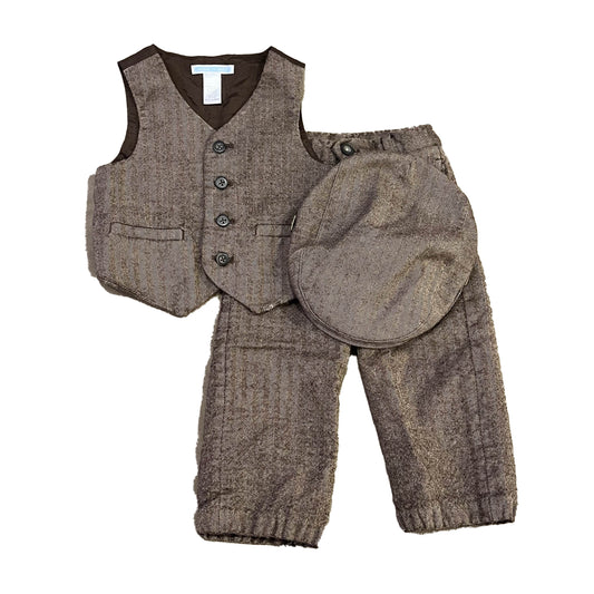 Janie and Jack Boys Brown Tweed Special Occasion Outfit Size: 18-24 Months