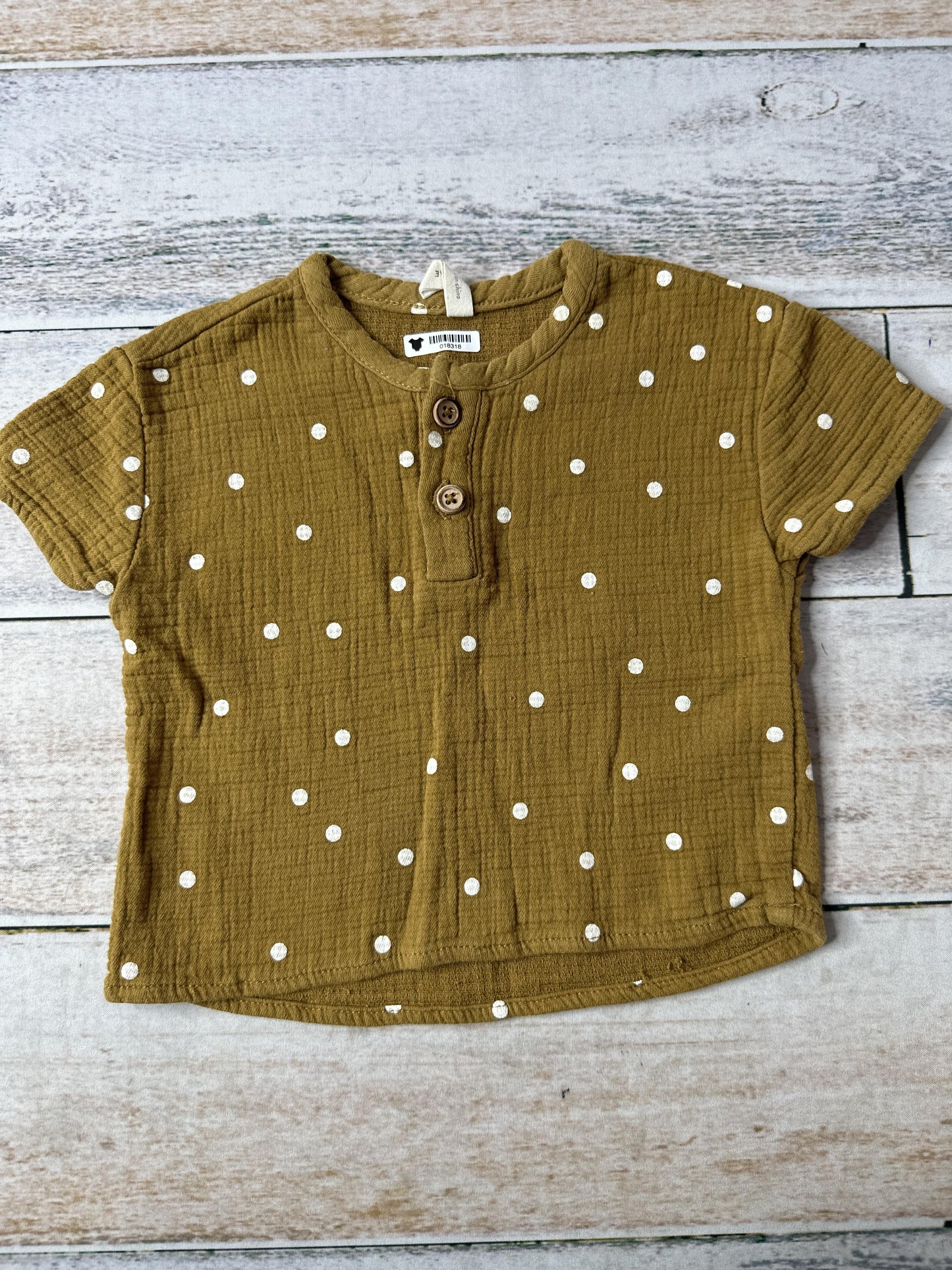 QuiMae Girls Brown | White | Dots T-Shirt Size: 12-18 months Brown | White | Dots