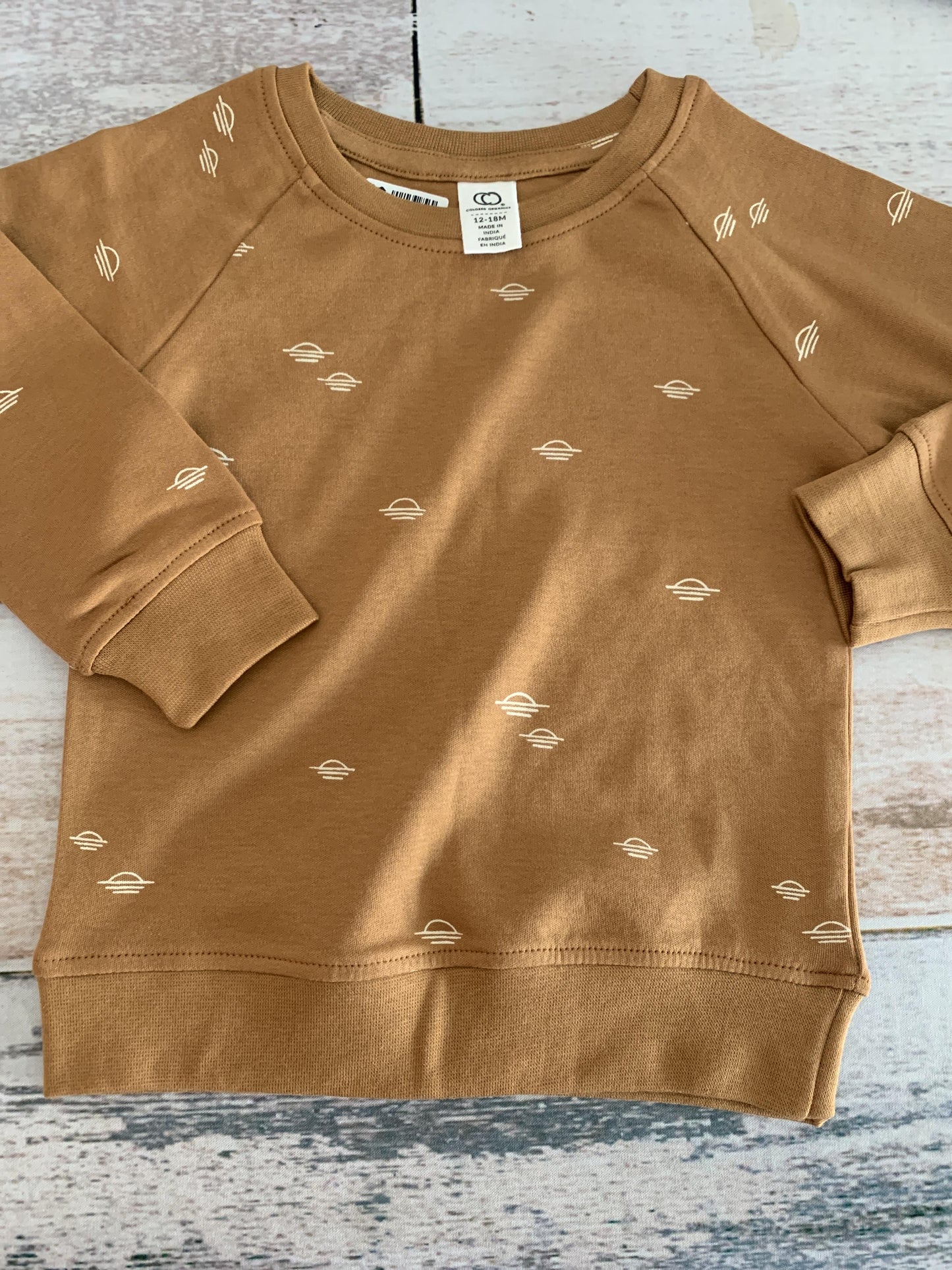 Colored Organics Boys Brown | White | Pattern Sweater Size: 12-18 months Brown | White | Pattern