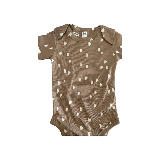 Colored Organics Boys Brown | White | Pattern Onesie Size: 12-18 months Brown | White | Pattern