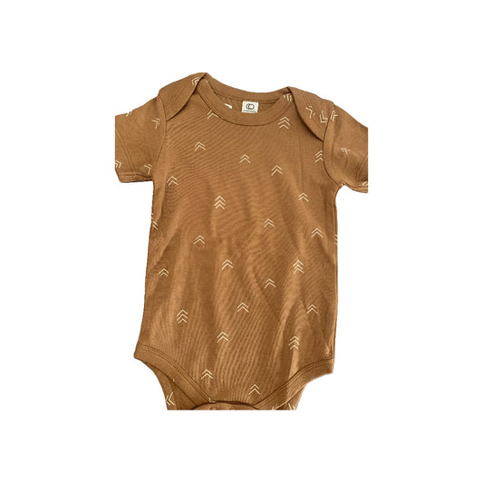 Colored Organics Boys Brown | White | Pattern Onesie Size: 12-18 months Brown | White | Pattern