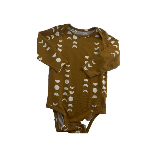 Loulou Lollipop Unisex Brown | White | Pattern Onesie Size: 12-18 months Brown | White | Pattern