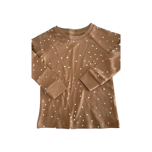Colored Organics Boys Brown | White | Pattern Pajamas Size: 2T Brown | White | Pattern