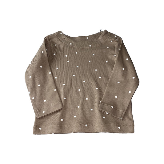 Colored Organics Unisex Brown | White | polka dot Long Sleeve Shirt Size: 12-18 months Brown | White | polka dot