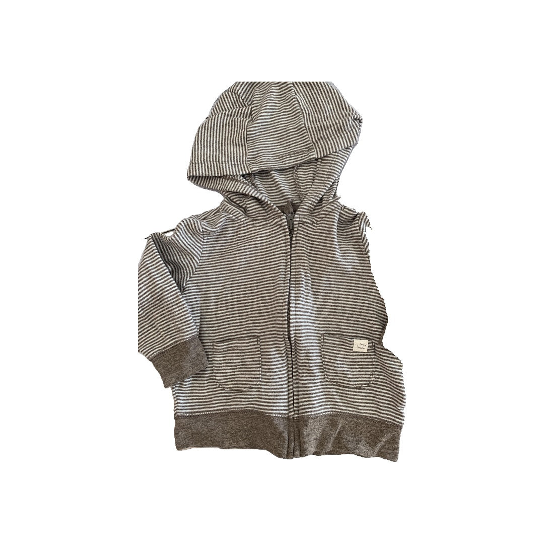 Carters Boys Brown | White | Stripe Hoodie Size: 9 months Brown | White | Stripe