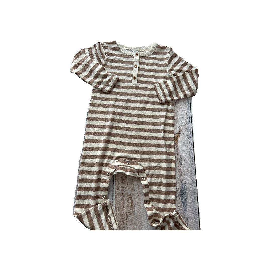 Nordstrom Unisex Brown | White | Stripe Long Sleeve Outfit Size: 18 months Brown | White | Stripe
