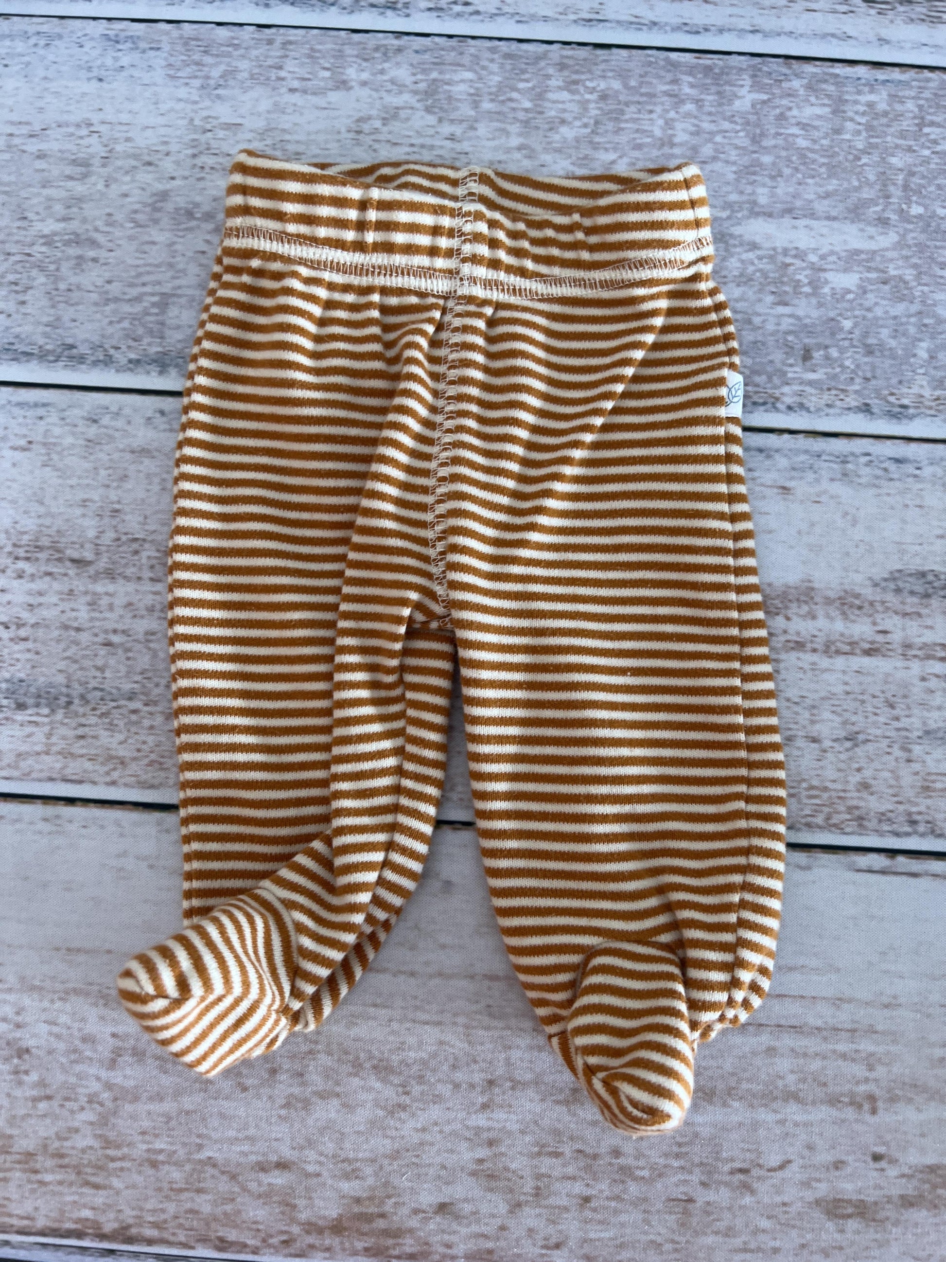 Oliver & Rain Unisex Brown | White | Striped Pants Size: Newborn Brown | White | Striped