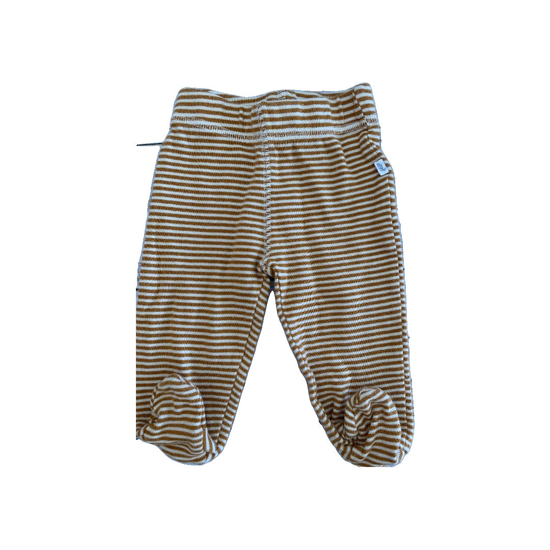 Oliver & Rain Girls Brown | White | Striped Pants Size: 3 months Brown | White | Striped