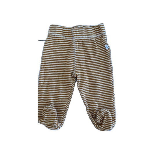 Oliver & Rain Girls Brown | White | Striped Pants Size: 3 months Brown | White | Striped
