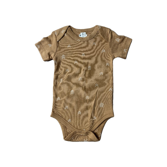 Colored Organics Boys Brown | White Onesie Size: 12-18 months Brown | White