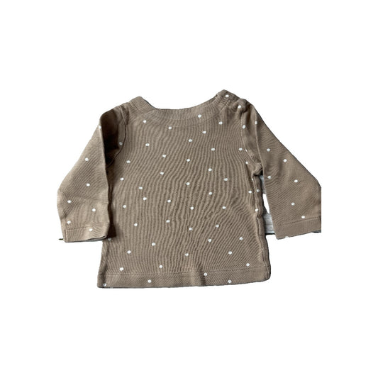 Colored Organics Girls Brown | White Long Sleeve Shirt Size: 12-18 months Brown | White