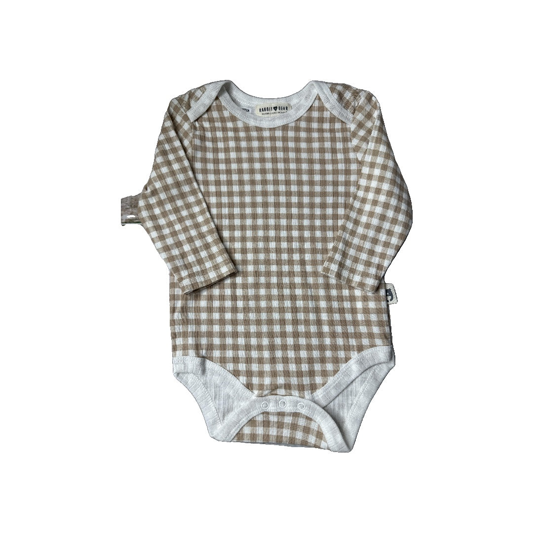 Rabbit Bear Unisex Brown | White Onesie Size: 6-9 months Brown | White