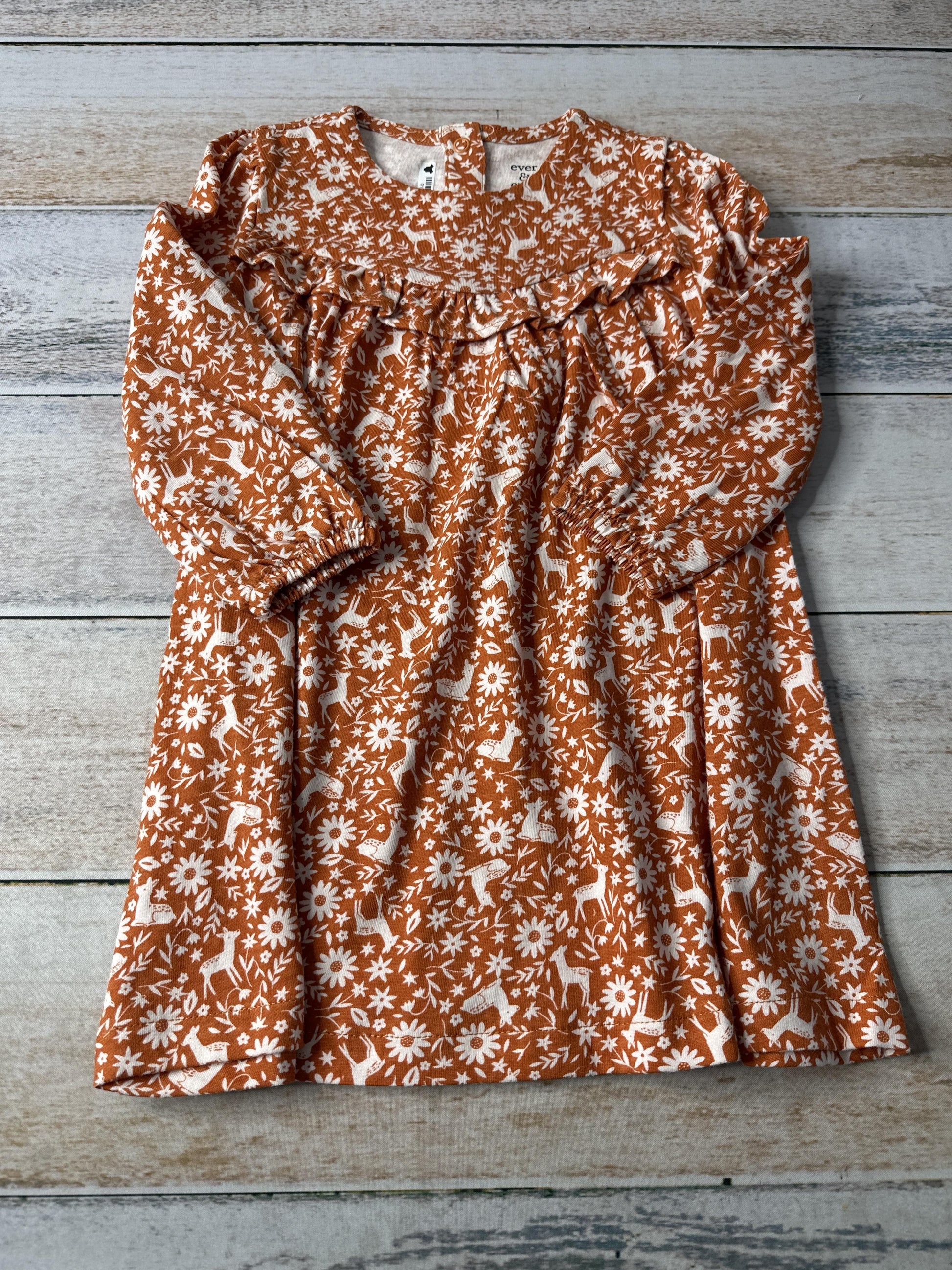 ever & ever Girls Brown | White Dress Size: 2T Brown | White