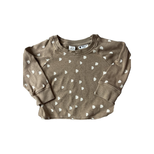 Colored Organics Girls Brown | White Long Sleeve T-Shirt Size: 12-18 months Brown | White