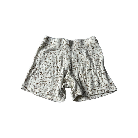 Goumi Unisex Brown | White Shorts Size: 2T Brown | White
