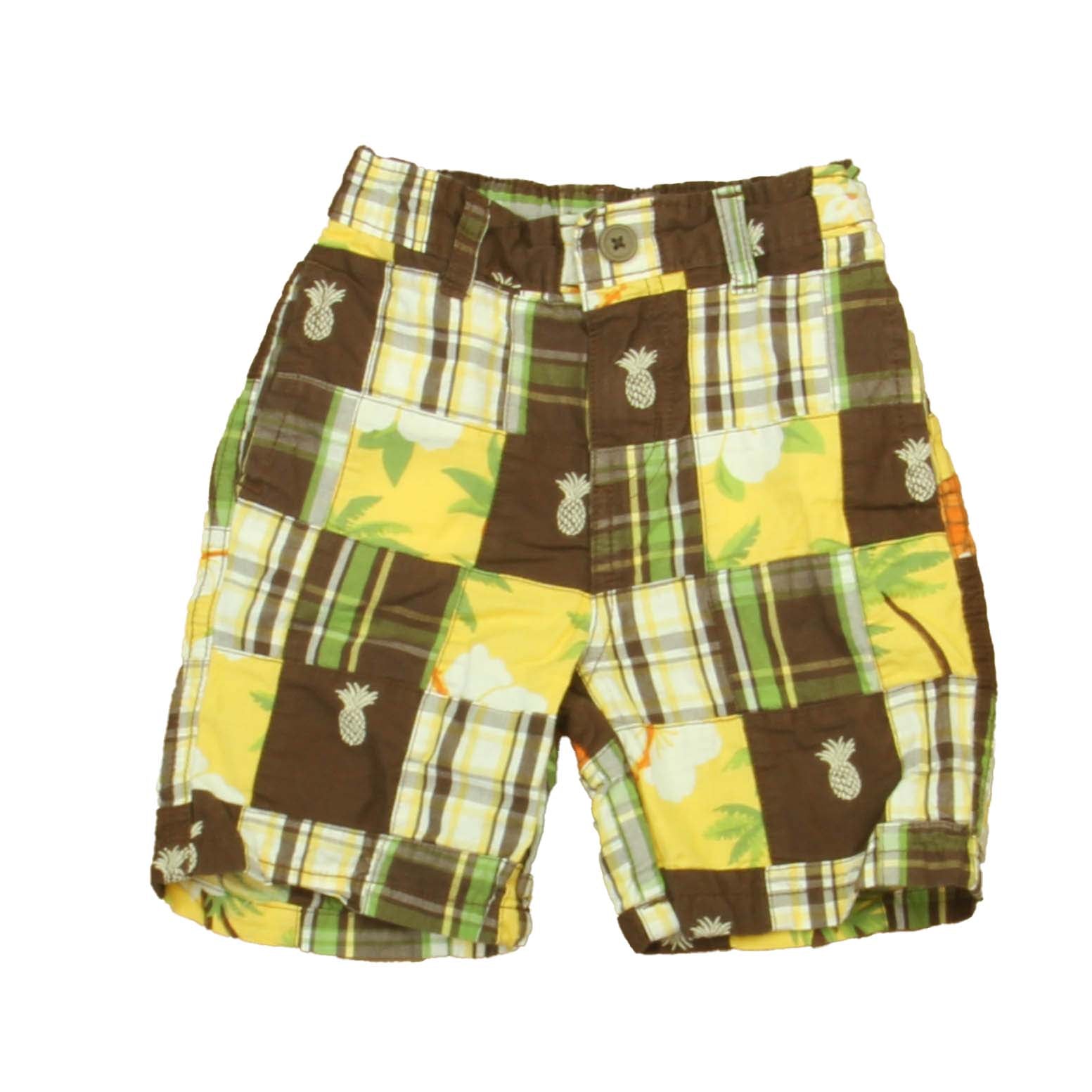 Gymboree Boys Brown | Yellow Shorts Size: 18-24 Months Brown | Yellow
