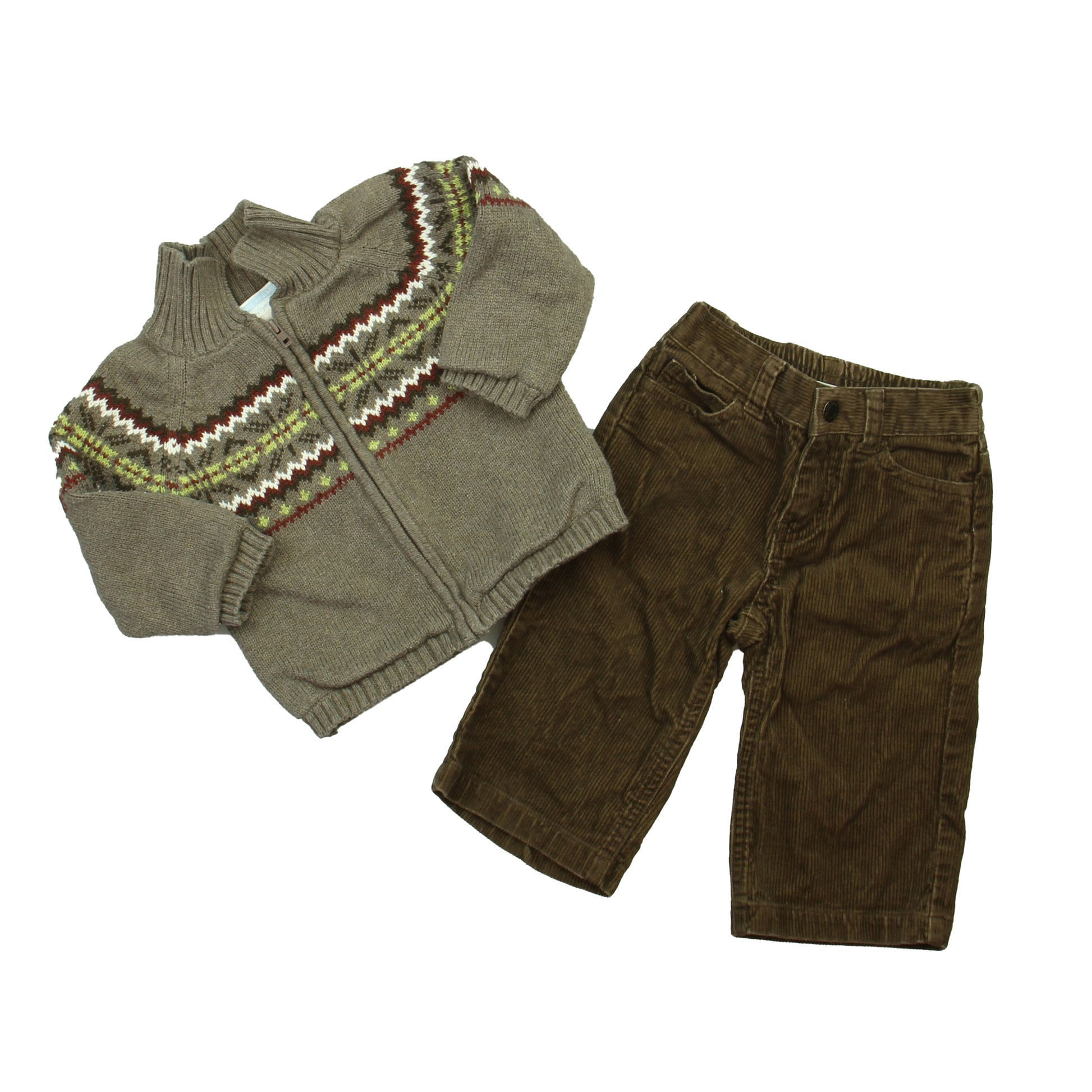 Janie and Jack Boys Brown Apparel Sets Size: 6-12 Months Brown