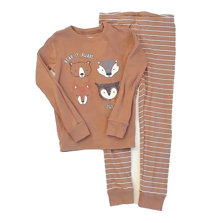 Carter's Boys Brown 2-piece Pajamas Size: 5T Brown
