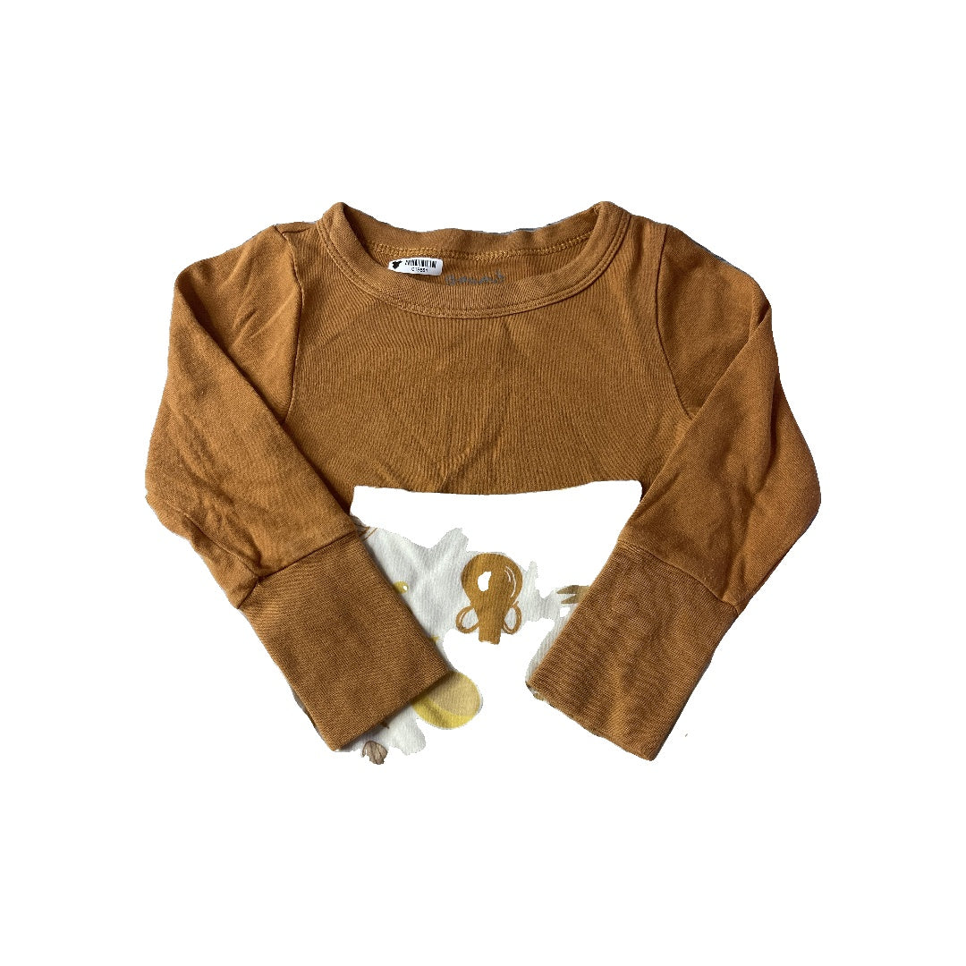 Goumi Unisex Brown Long Sleeve T-Shirt Size: 2T Brown