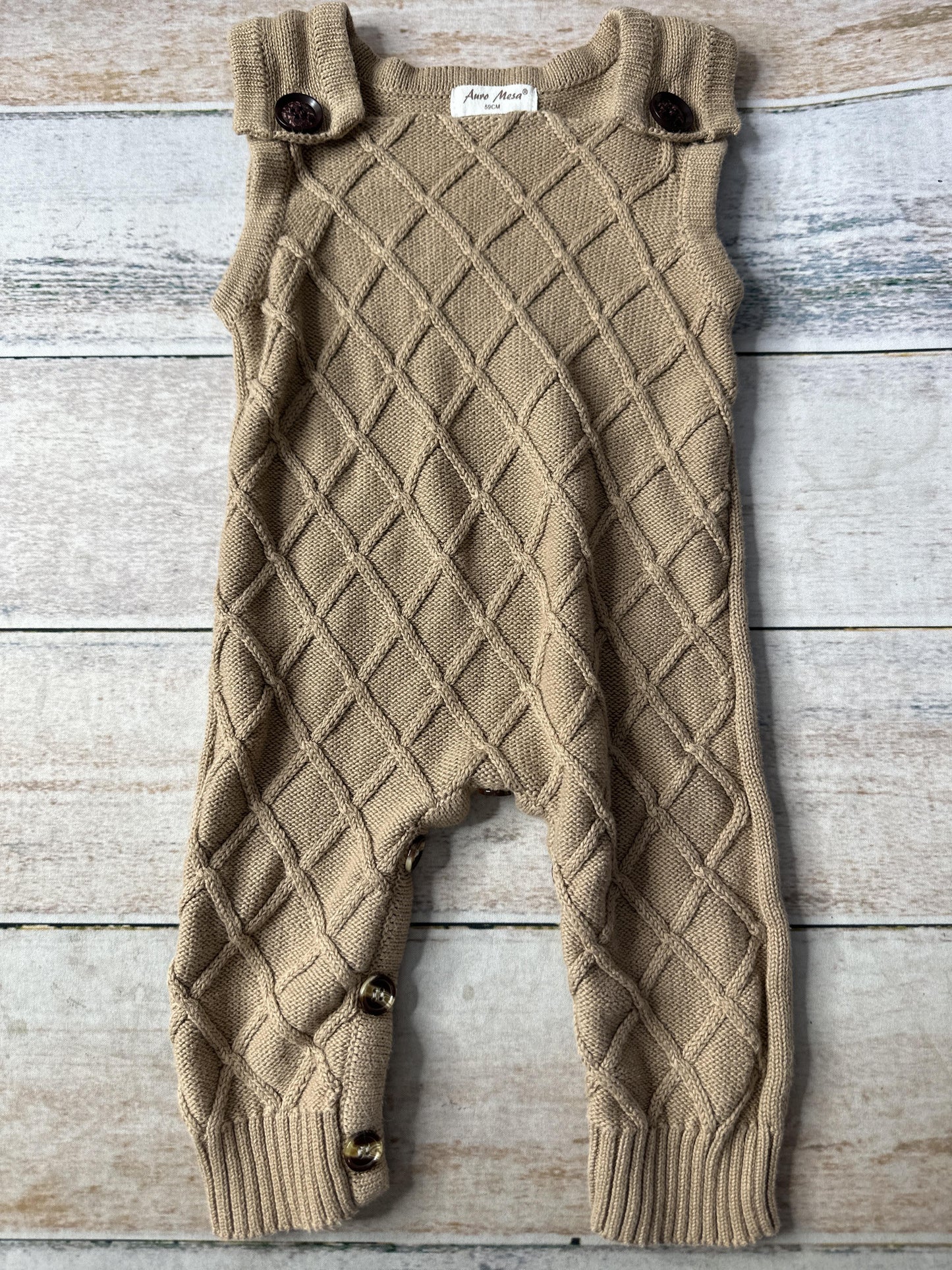 Auro Mesa Unisex Brown Overalls Size: 3-6 months Brown