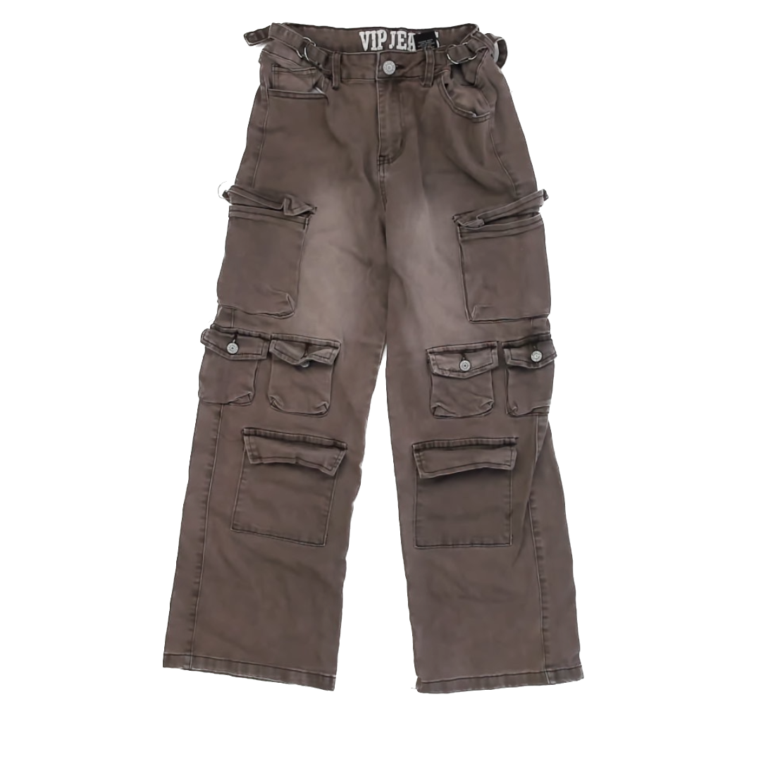 VIP Jeans Unisex Brown Jeans Size: Junior 11 Brown