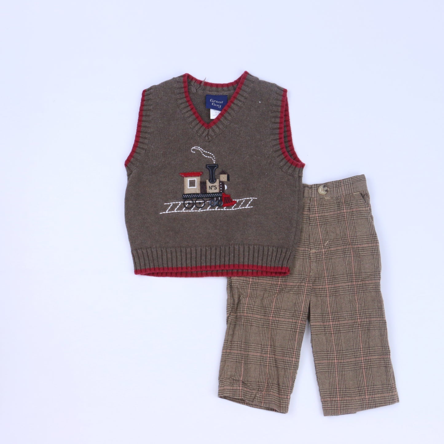 Great Guy Boys Brown Apparel Sets Size: 12 Months