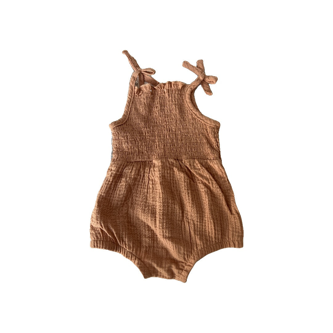 Grayson mini Girls Brown Romper Size: 3-6 months Brown