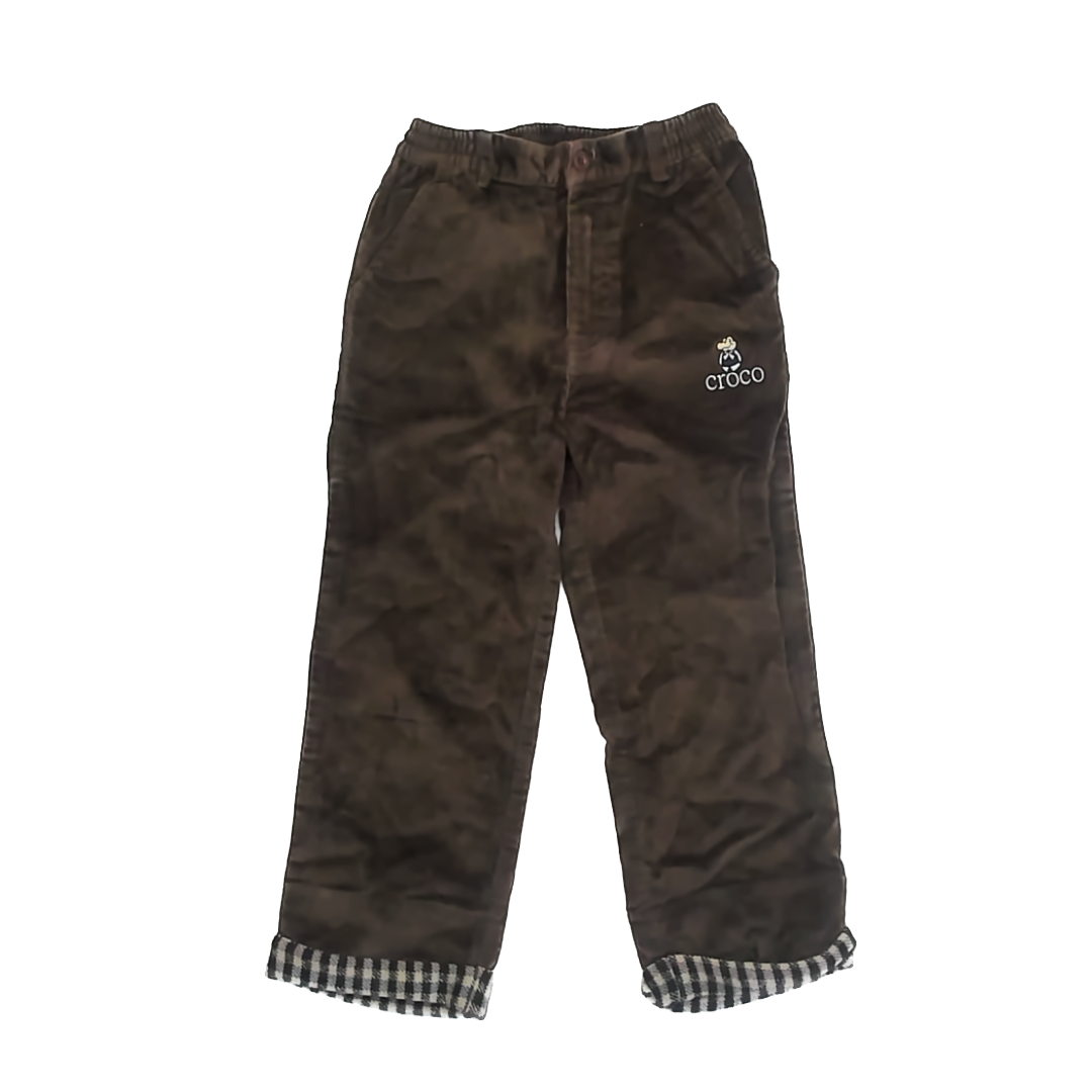 croco kids Boys Brown Corduroy Pants Size: 6 Years Brown