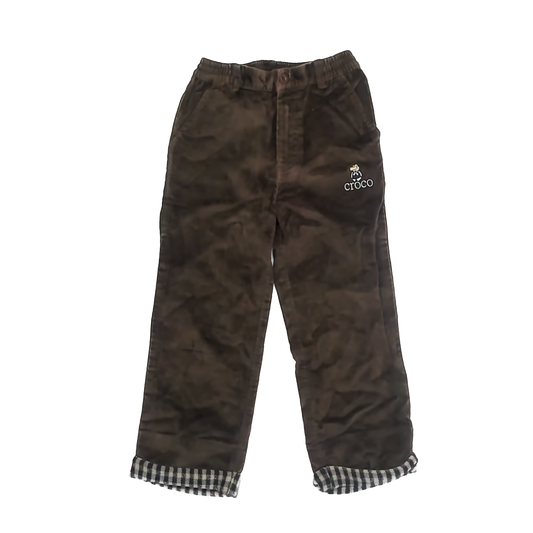 croco kids Boys Brown Corduroy Pants Size: 6 Years Brown