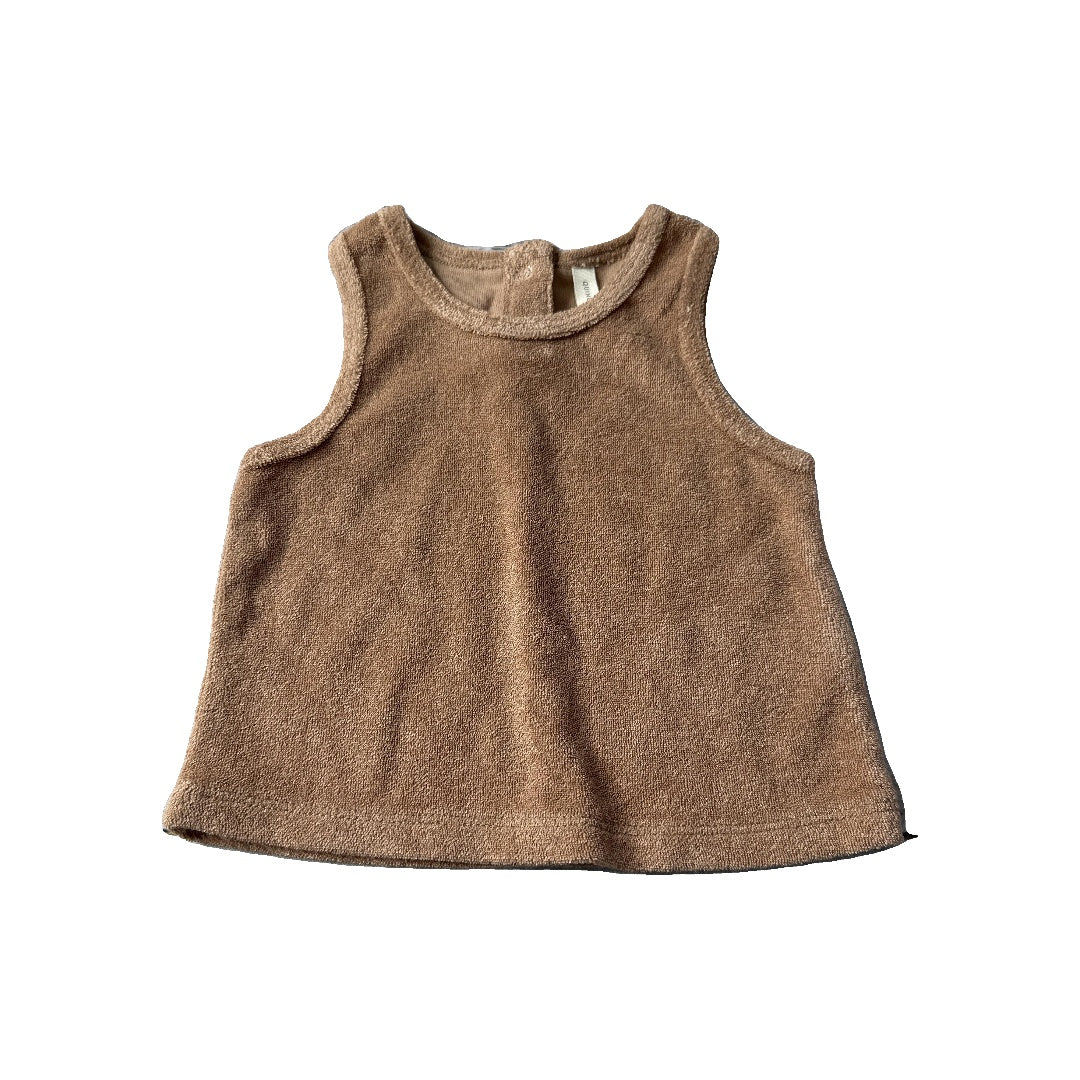 Quincy Mae Unisex Brown Tank Top Size: 3-6 months Brown
