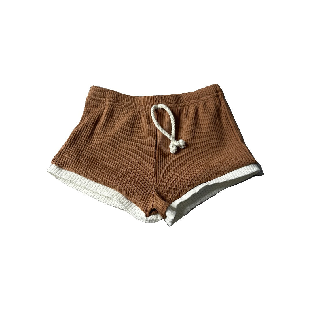 Quincy Mae Unisex Brown Shorts Size: 2-3 Years Brown