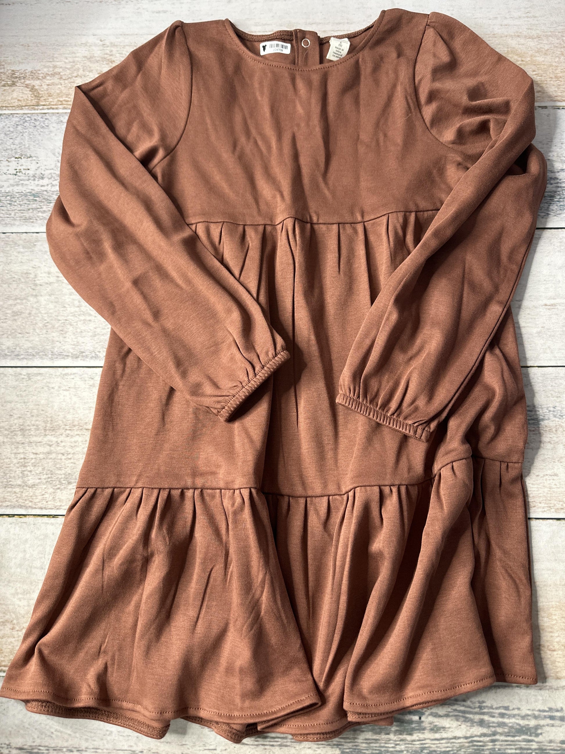 Colored Organics Girls Brown Dress Size: 5-6 Years Brown