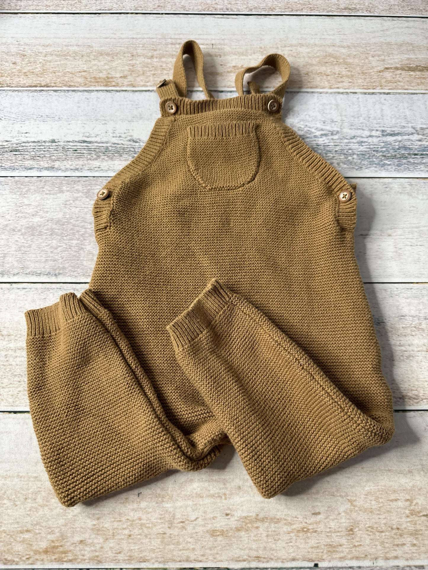 Just Born Boys Brown Overalls Size: 18 months Brown