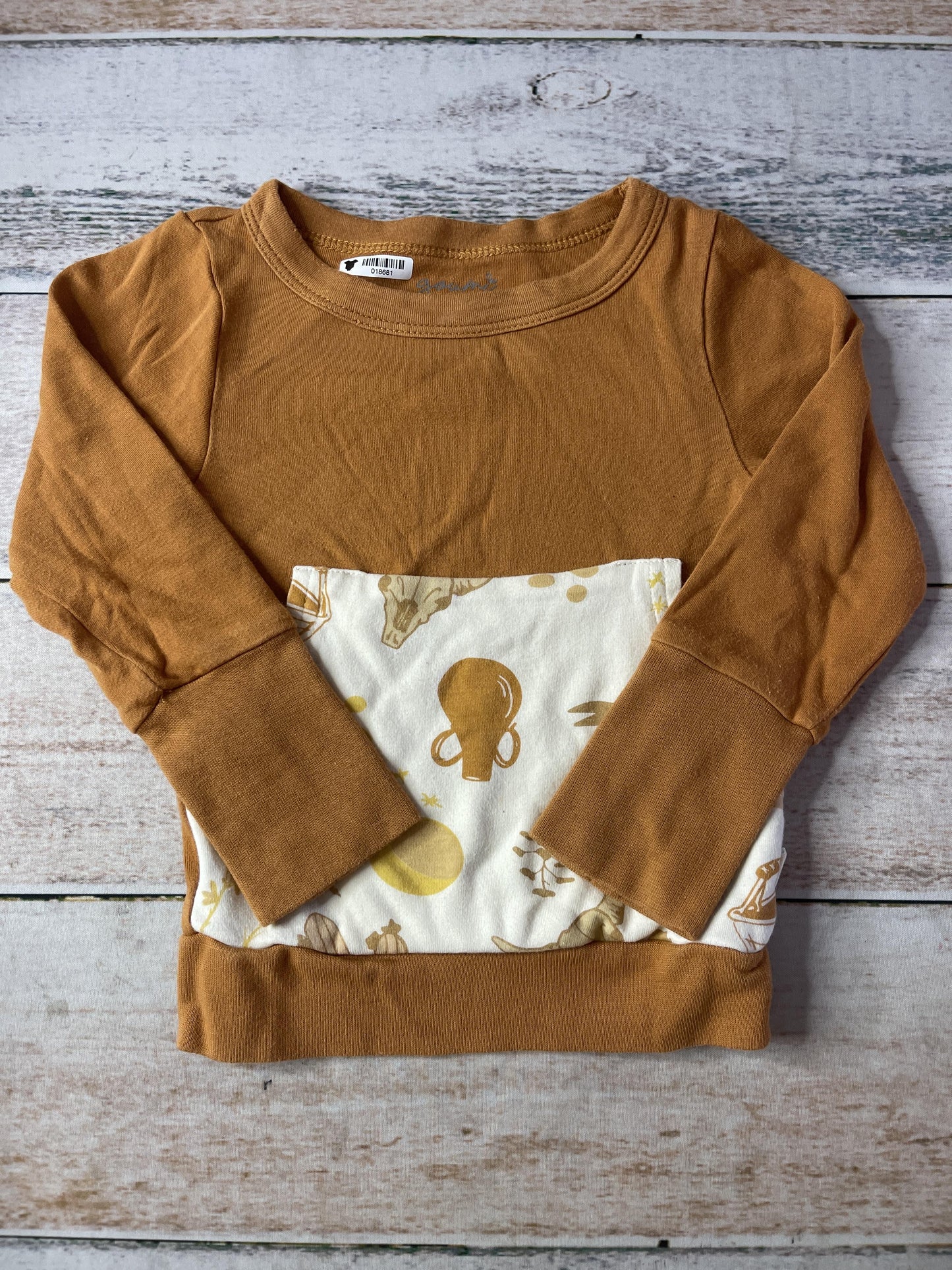 Goumi Unisex Brown Long Sleeve T-Shirt Size: 2T Brown