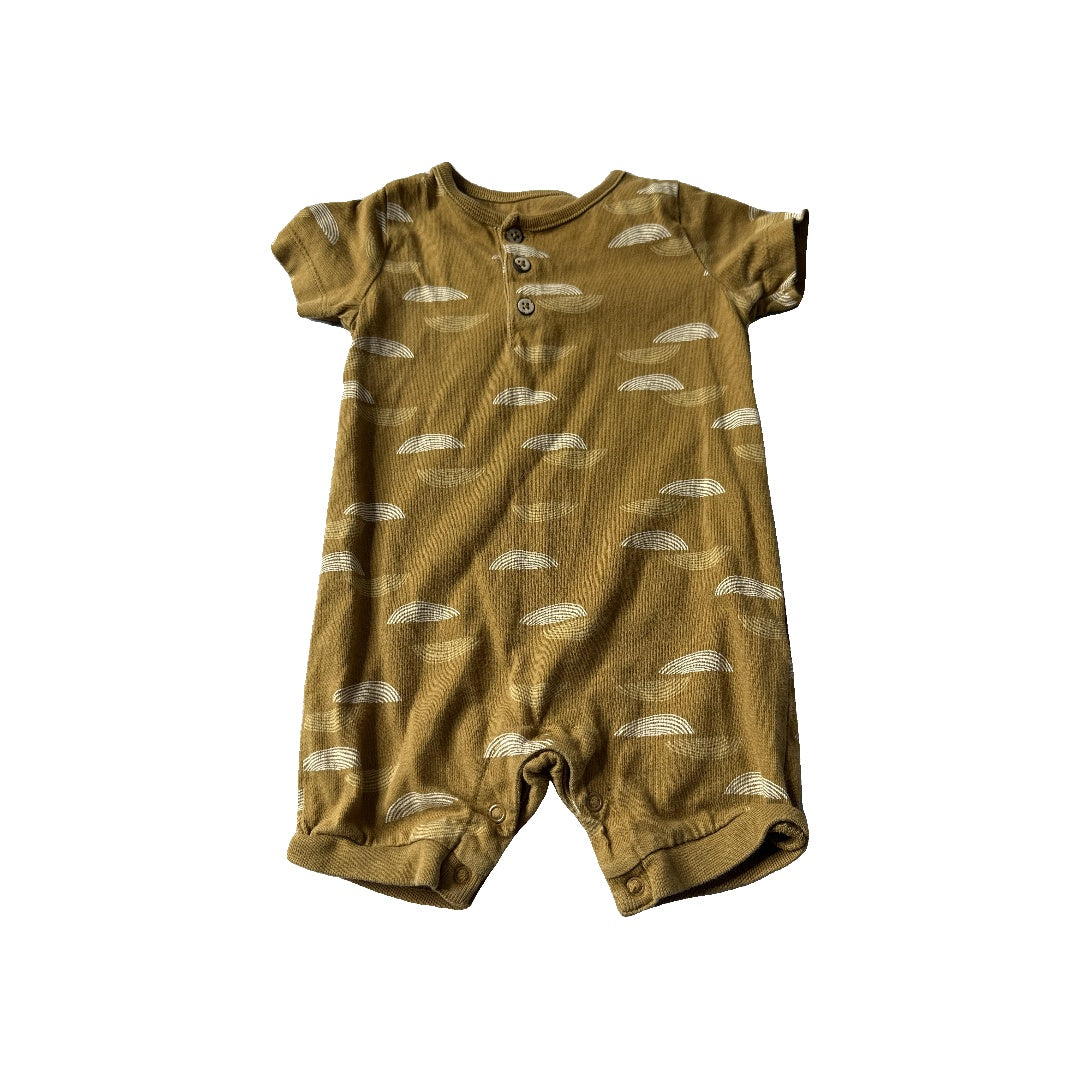 Oliver & Rain Boys Brown Romper Size: 12 months Brown