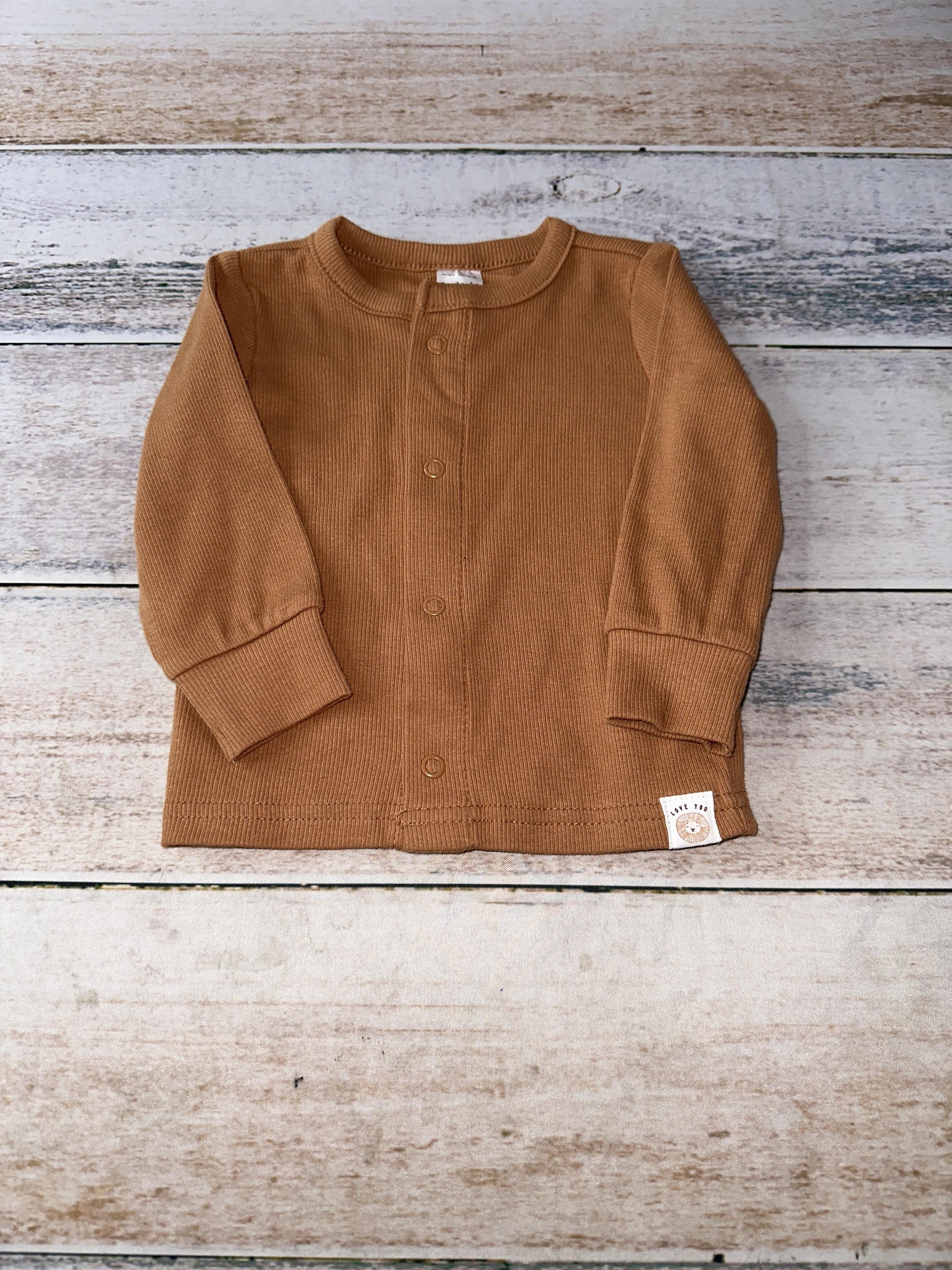 Carters Unisex Brown Long Sleeve Shirt Size: 6 months Brown