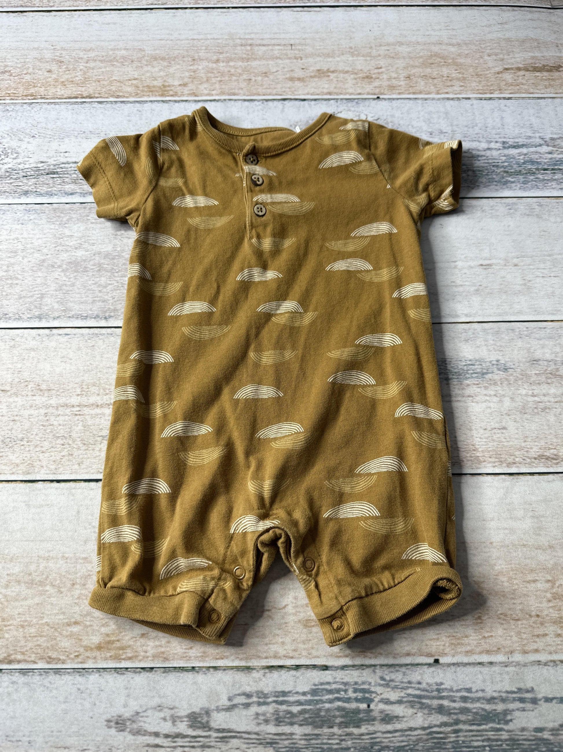 Oliver & Rain Boys Brown Romper Size: 12 months Brown