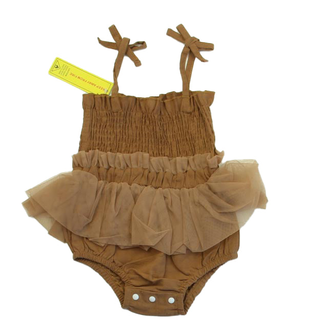 Shein Girls Brown Romper Size: 6-9 Months