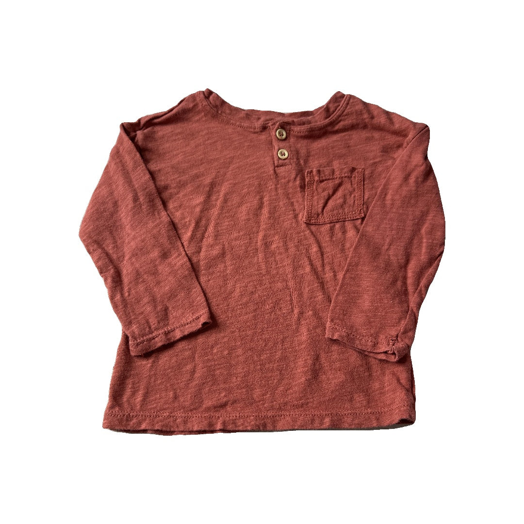 Grayson Collective Unisex Burgundy | Brown Long Sleeve T-Shirt Size: 18 months Burgundy | Brown