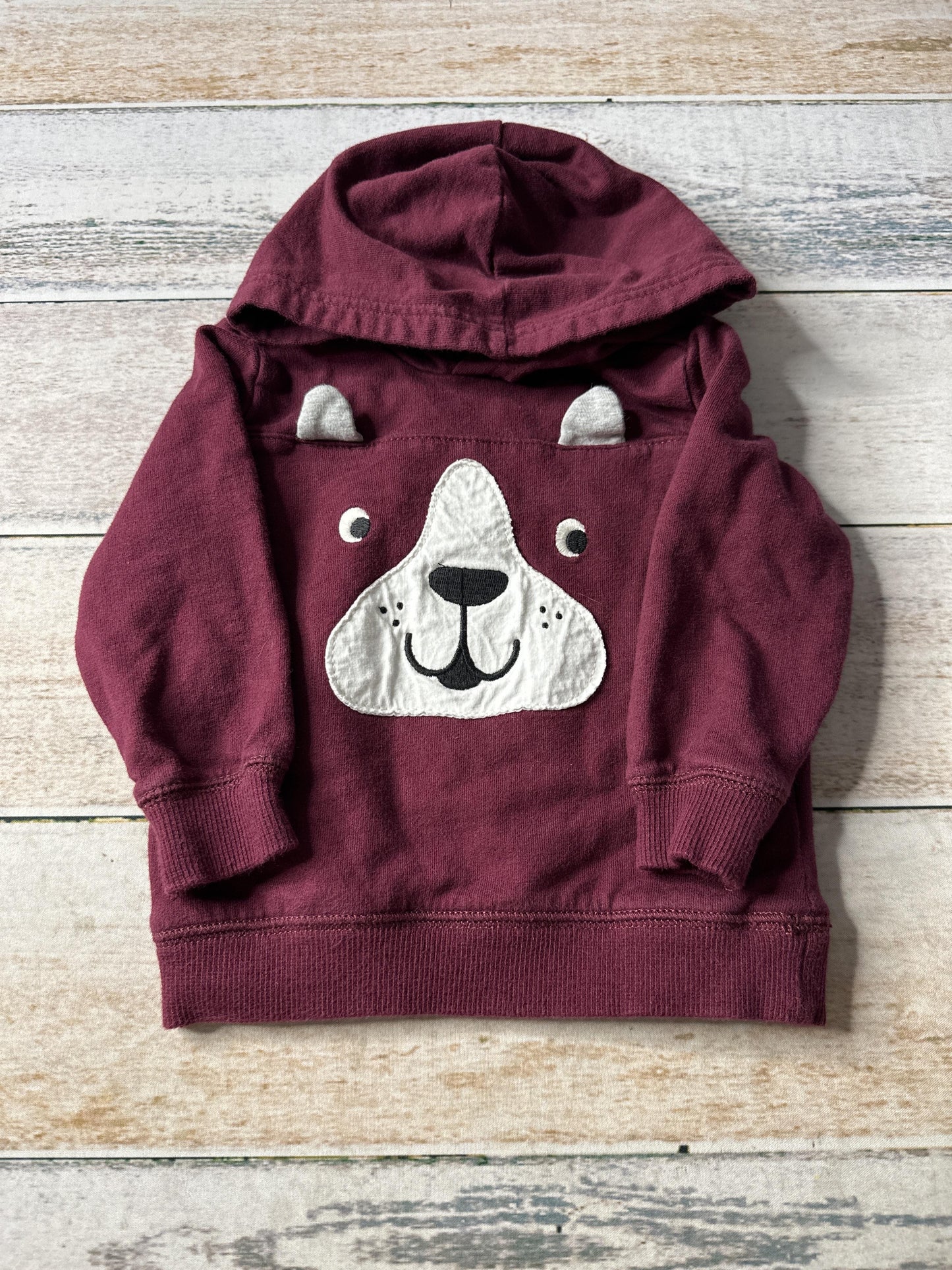 Carters Boys Burgundy | dog Hoodie Size: 12 months Burgundy | dog