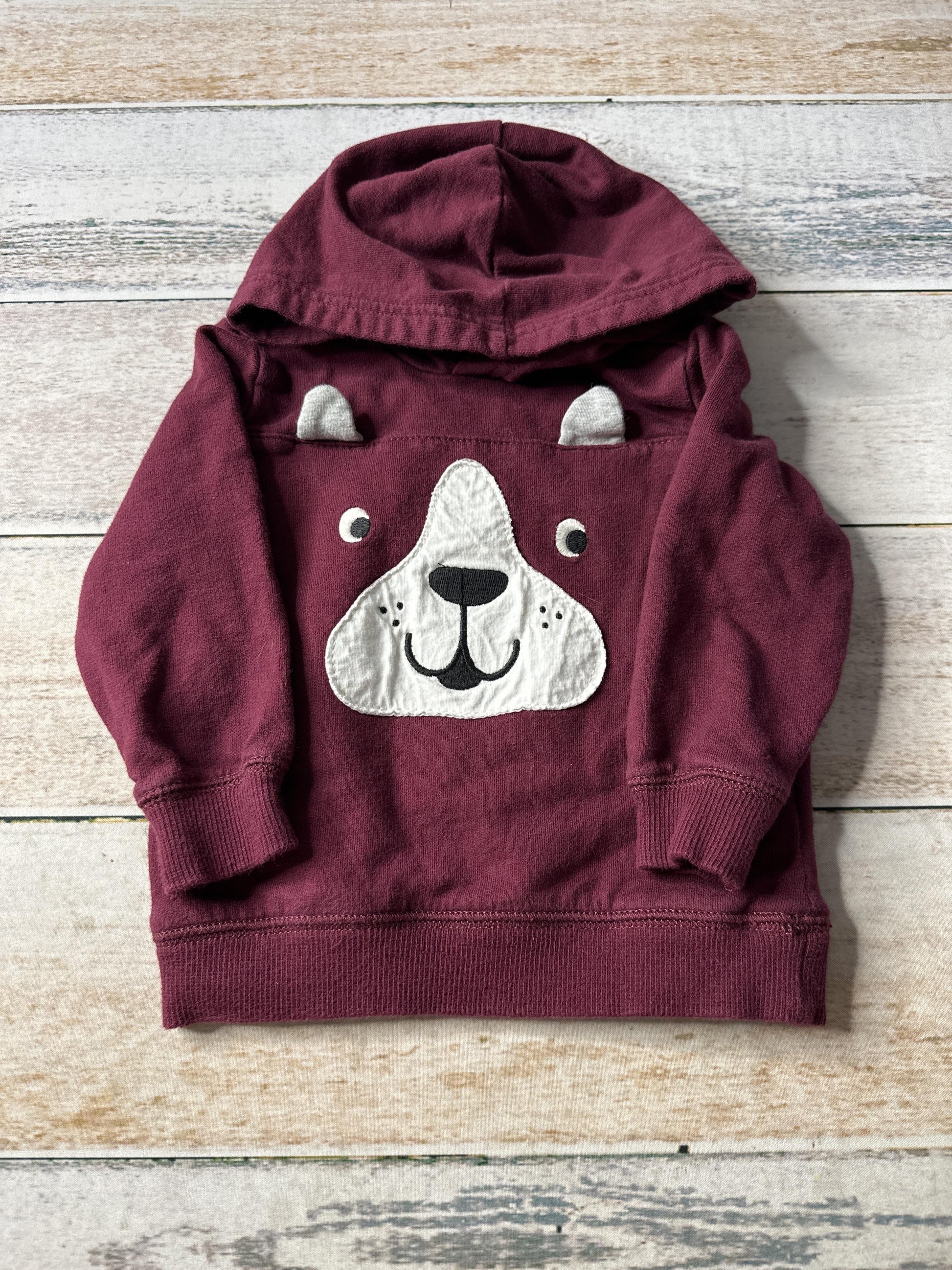 Carters Boys Burgundy | dog Hoodie Size: 12 months Burgundy | dog