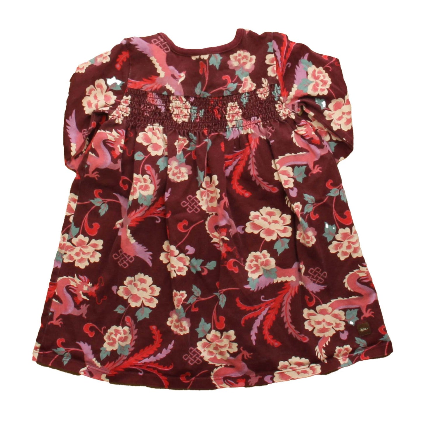 Tea Girls Burgundy | Floral Dress Size: 18-24 Months Burgundy | Floral
