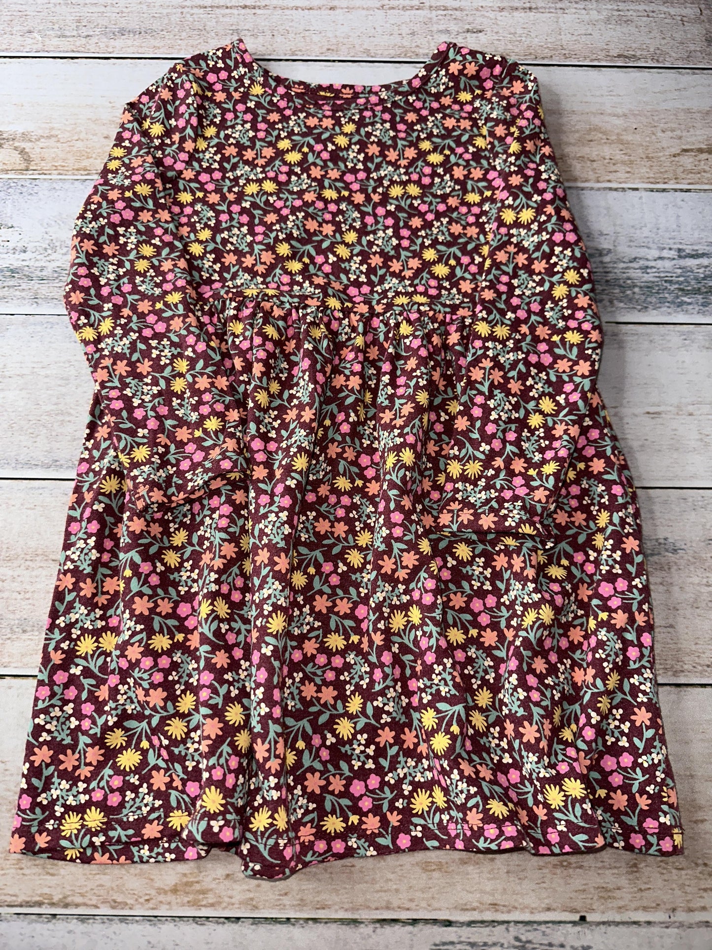 Cat & Jack Girls Burgundy | Flowers Dress Size: 5T Burgundy | Flowers